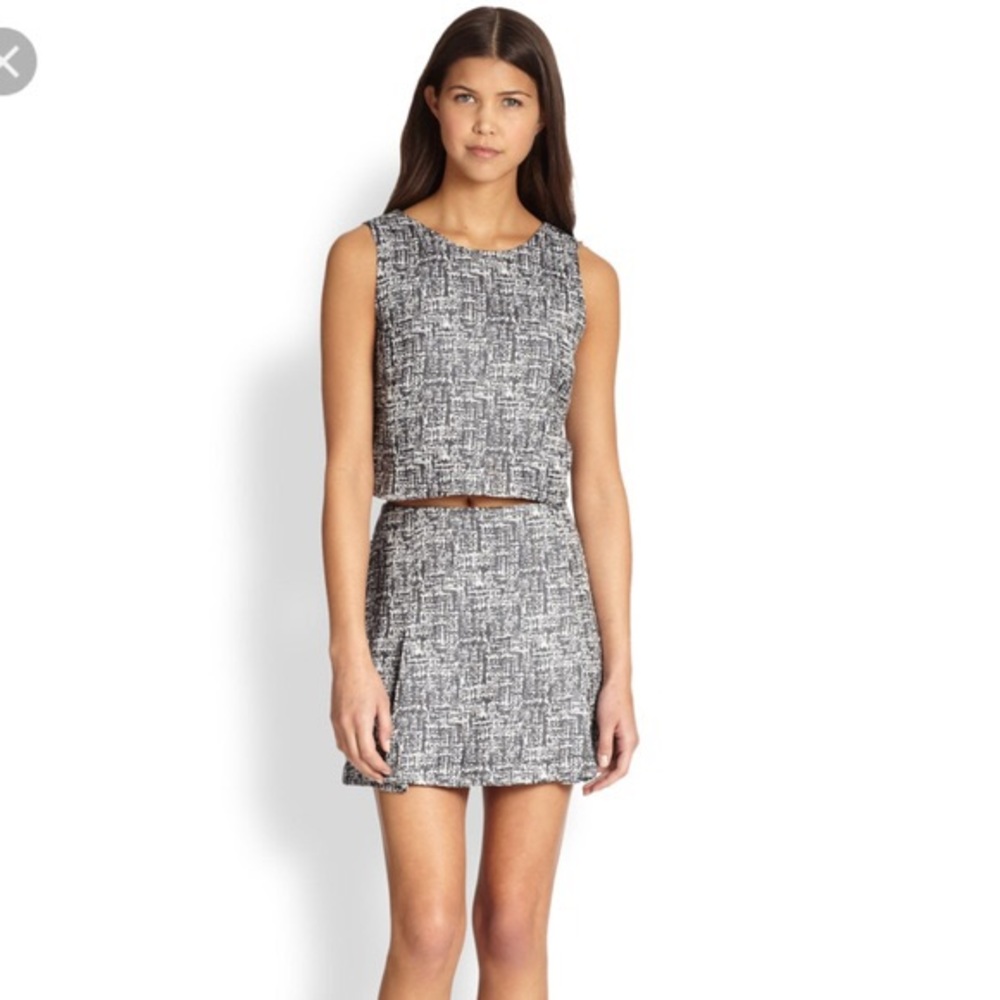 JOIE blue tweed crop top (matching set)
